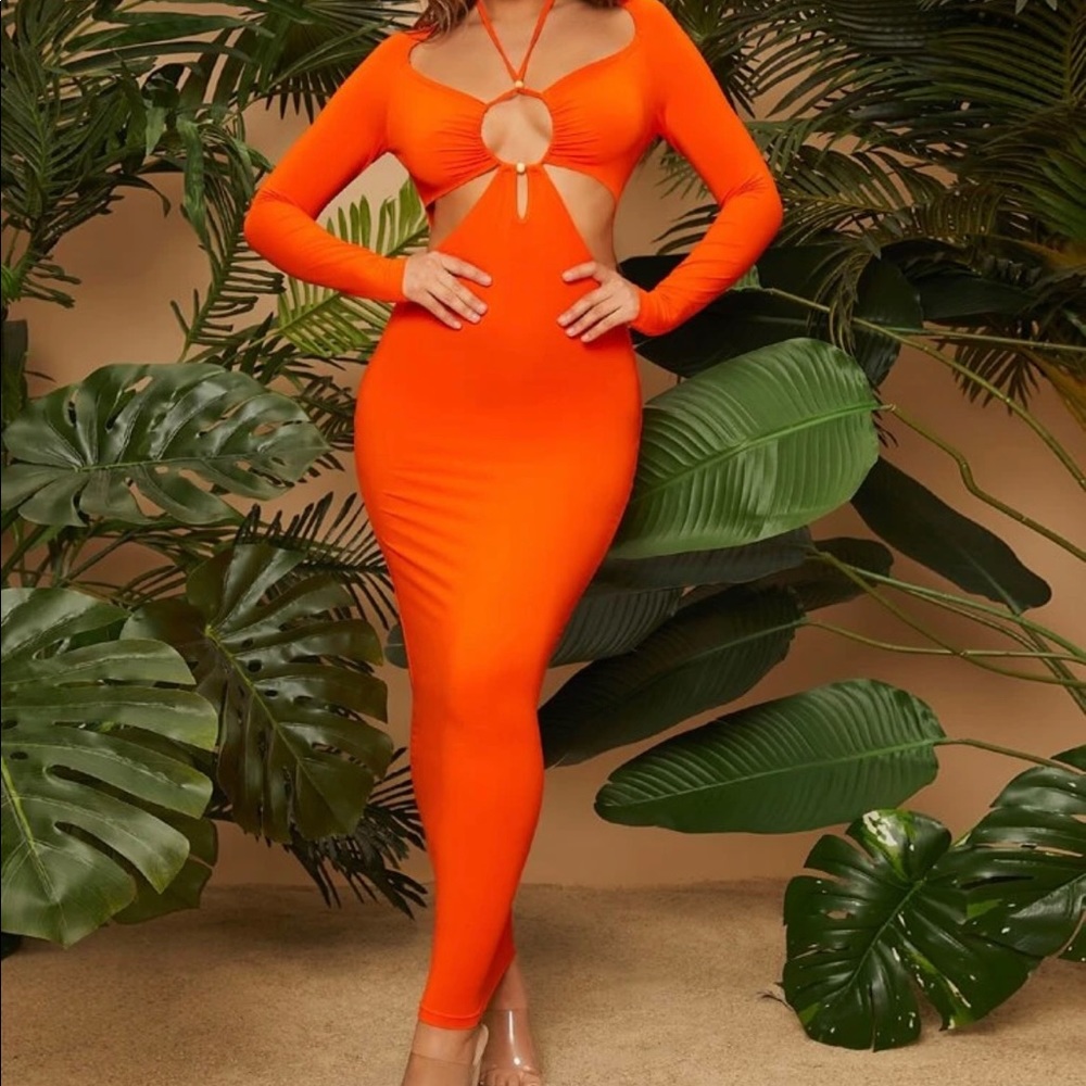 Orange ring maxi dress